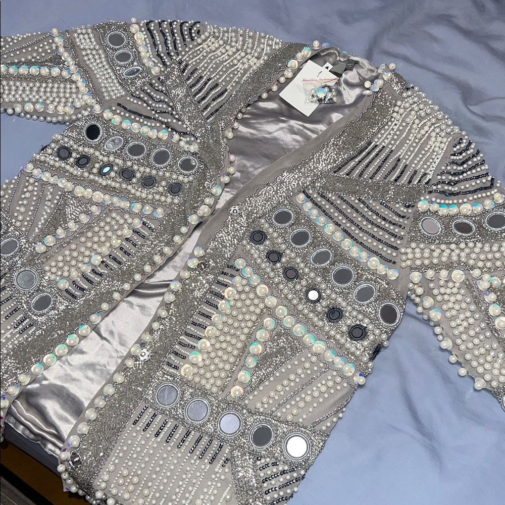 ASOS Silver Pearl Embellished Garment